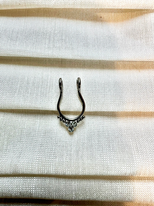 Simple septum with Cz stones NR3050