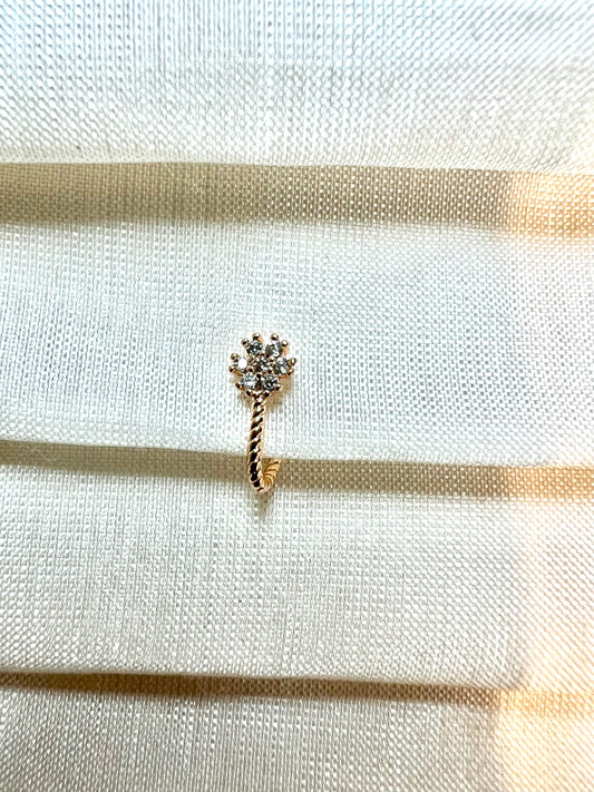 Cz stoned simple press in nosering NR3056