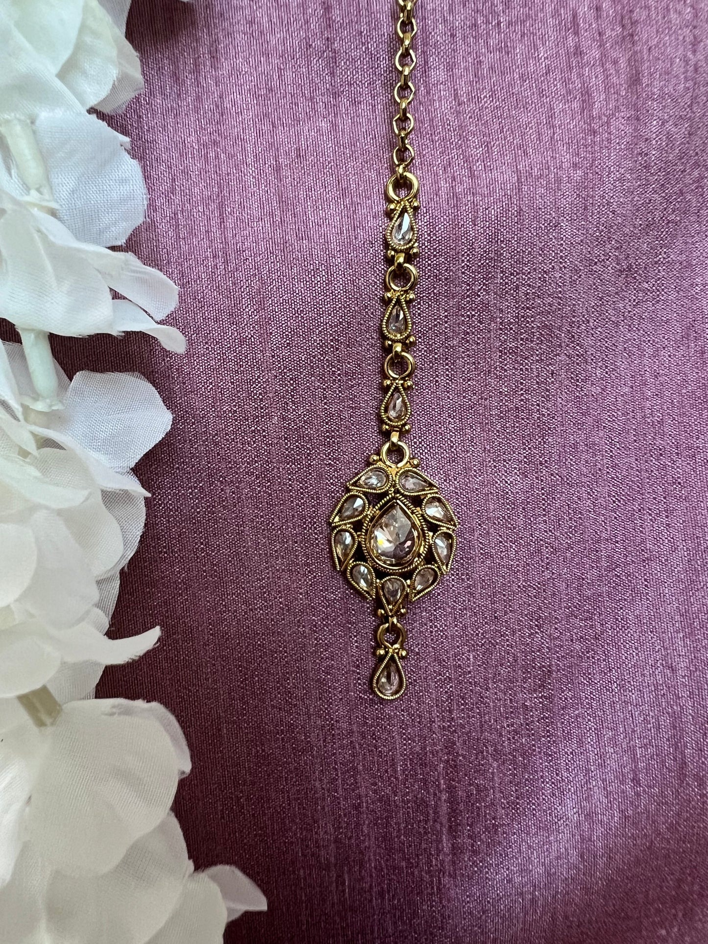 Antique mehndi plated tikka T3007