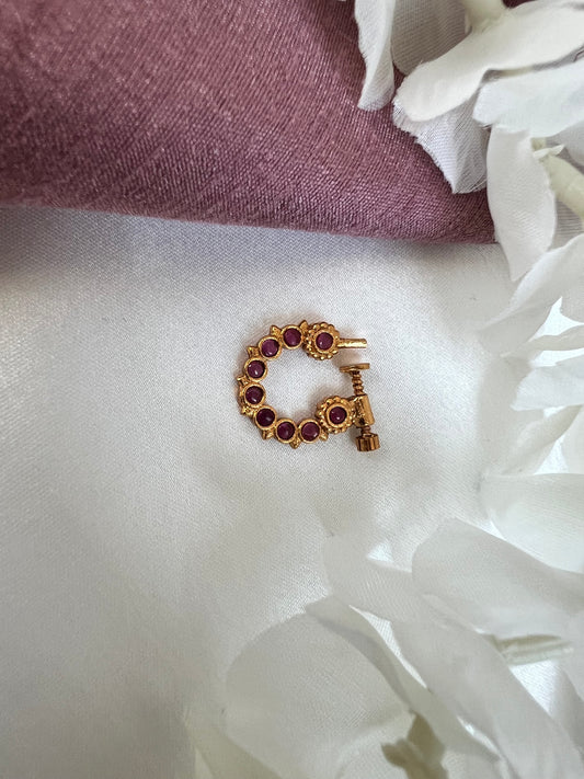 Antique ruby gold plated nosering NR3013