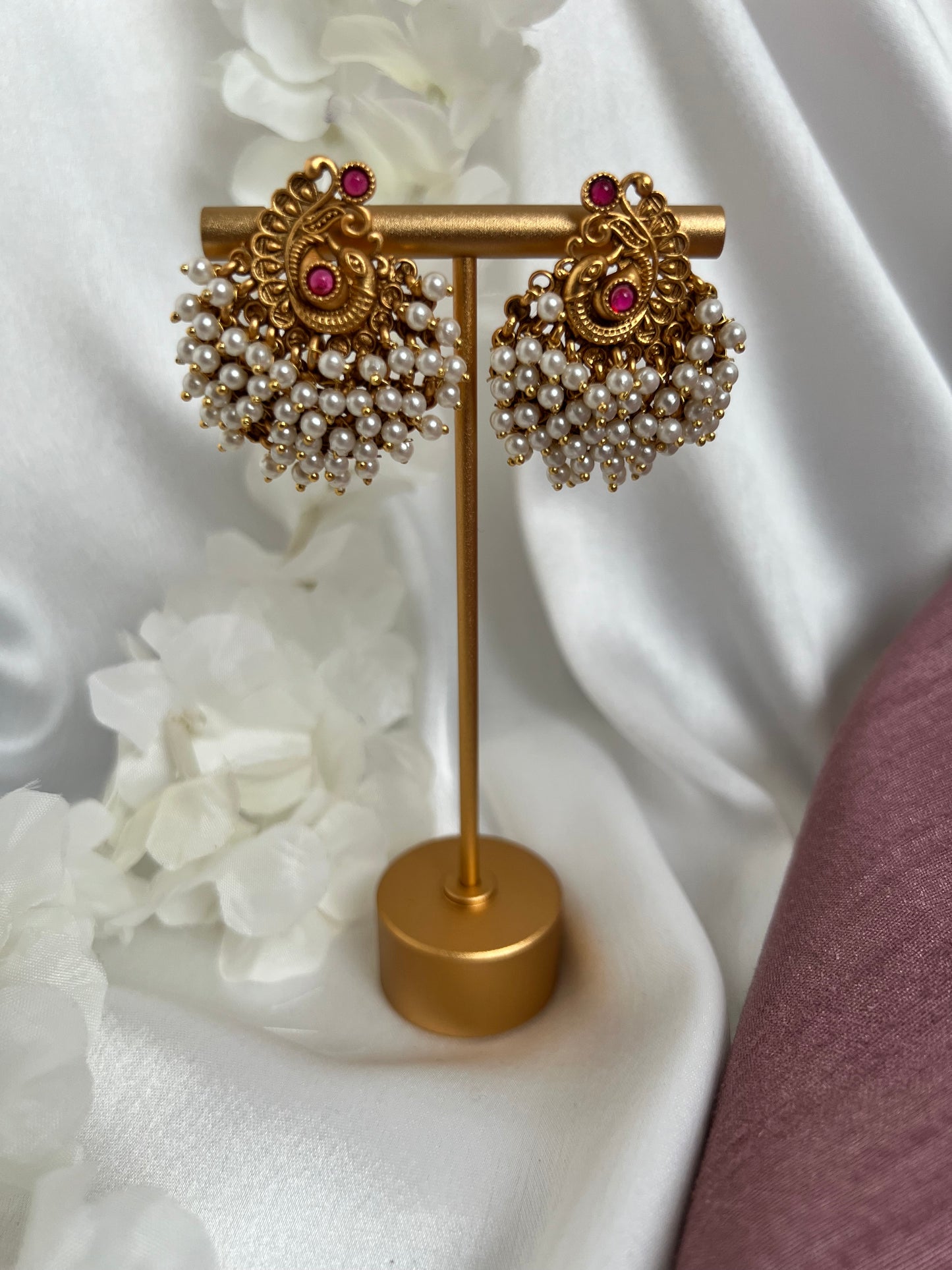 Rubygold pearly earrings E3002