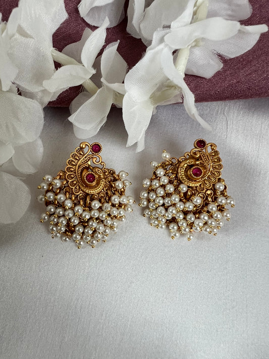 Rubygold pearly earrings E3002