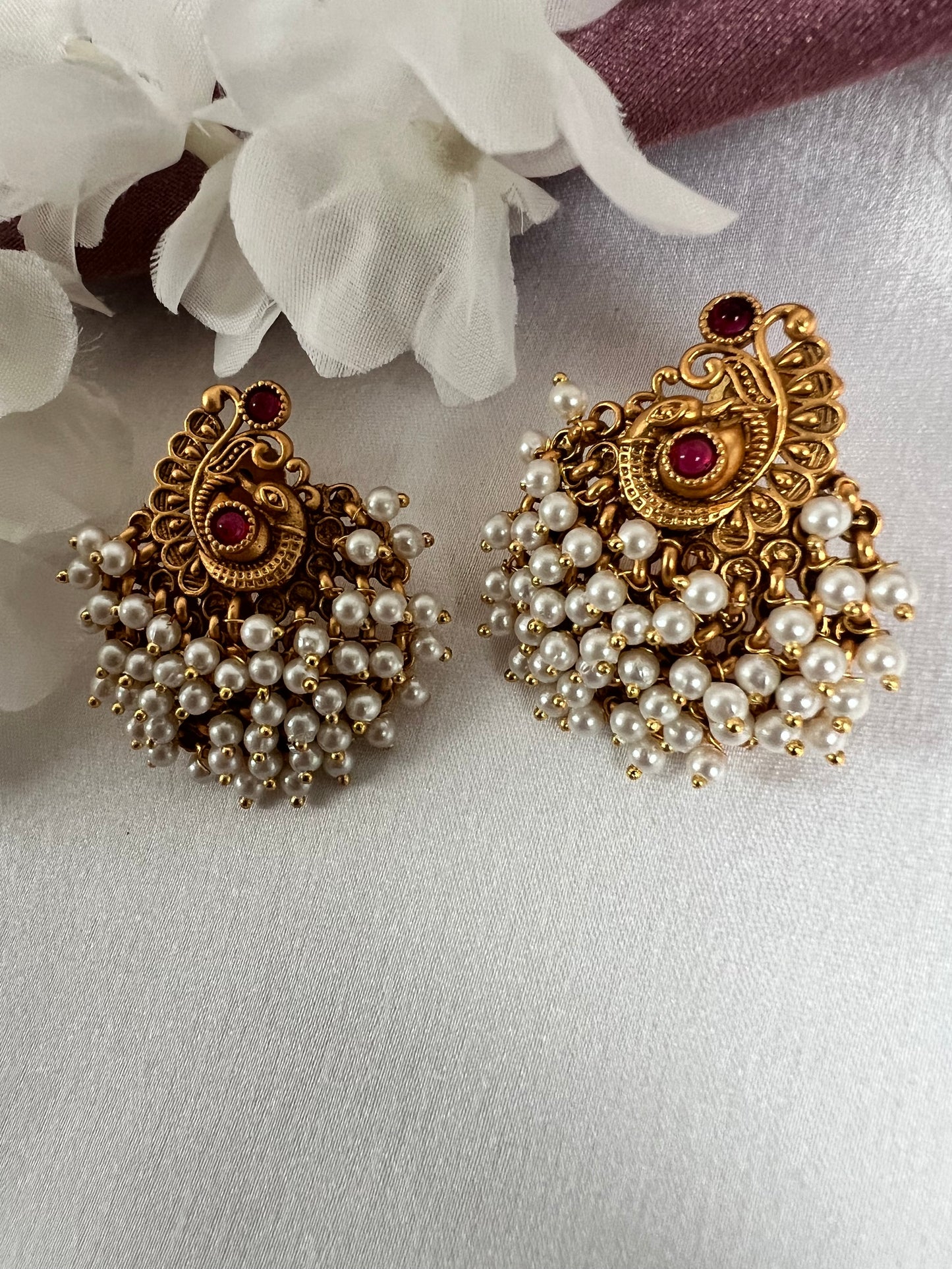 Rubygold pearly earrings E3002