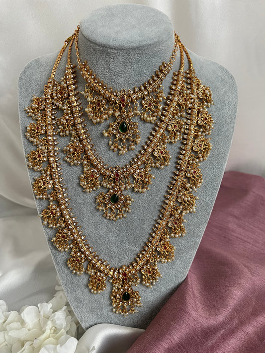 Guttapusalu necklace combination for bridal wear