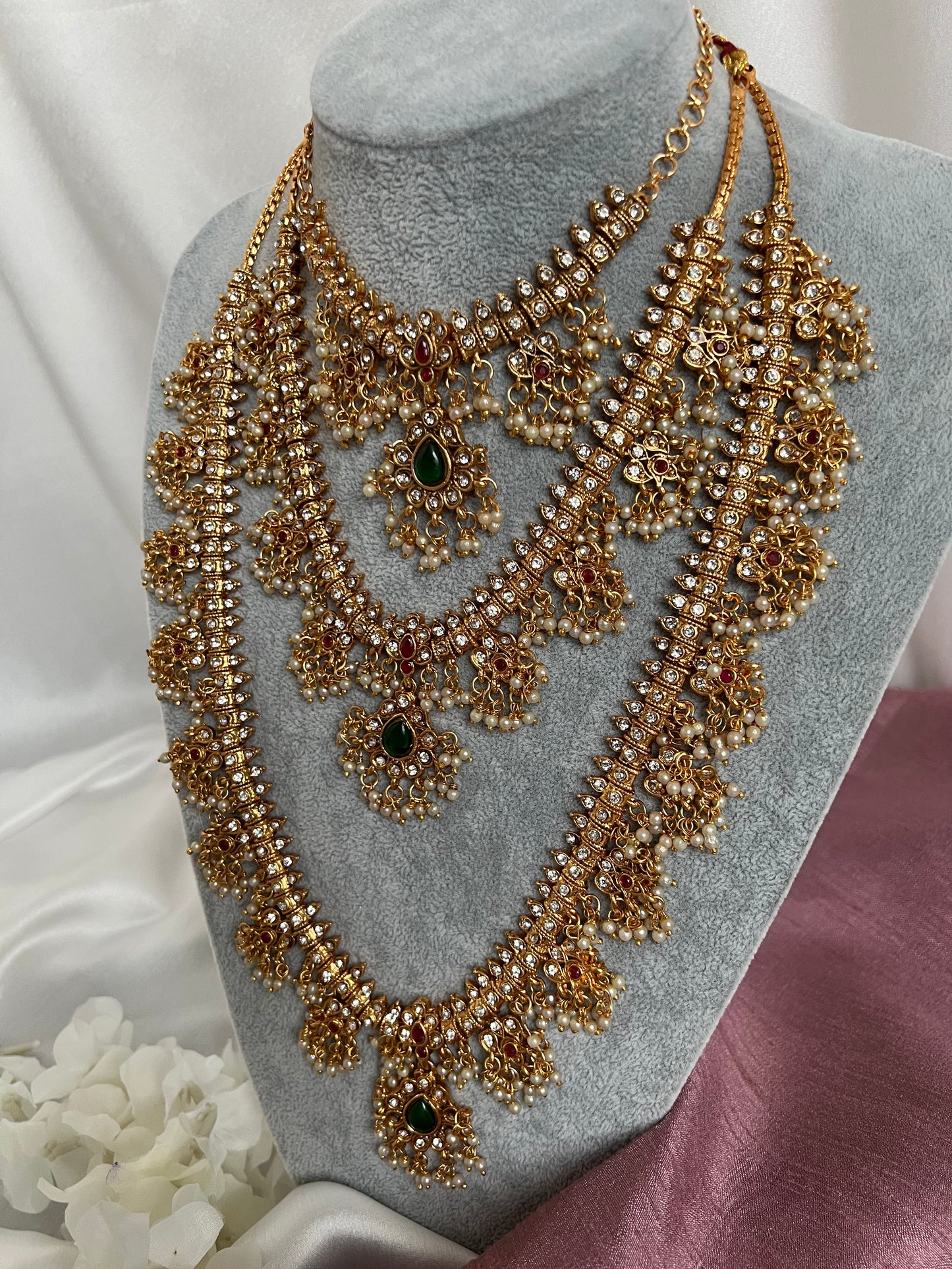 Guttapusalu necklace combination for bridal wear