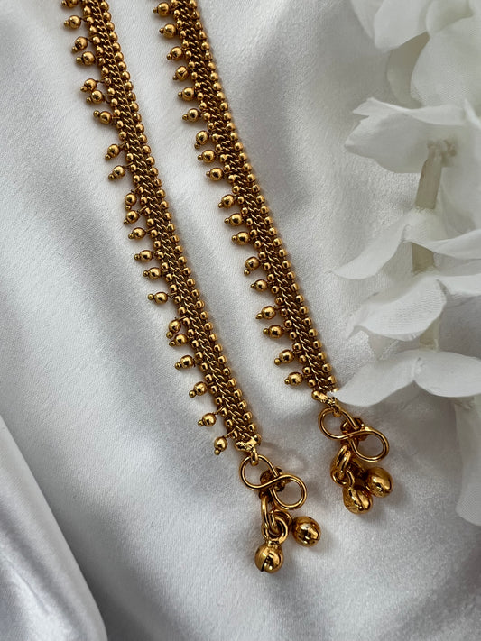 Gold plated golden ball anklets A3003