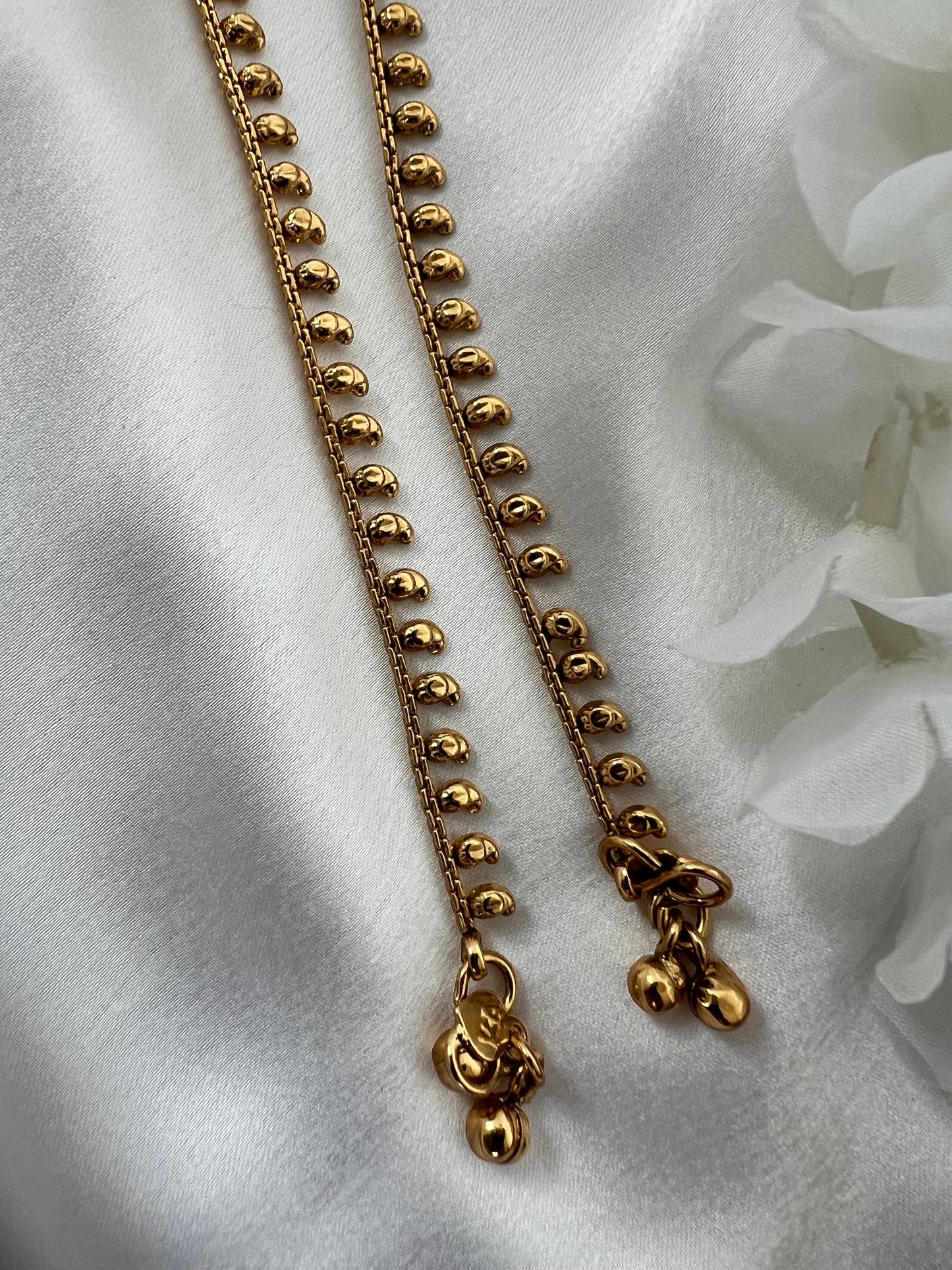 Simple gold plated anklets A3006