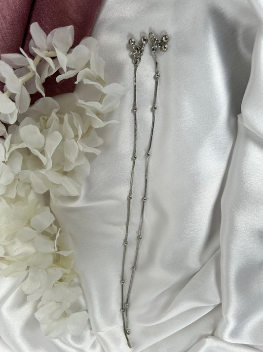 Simple silver anklets A3008