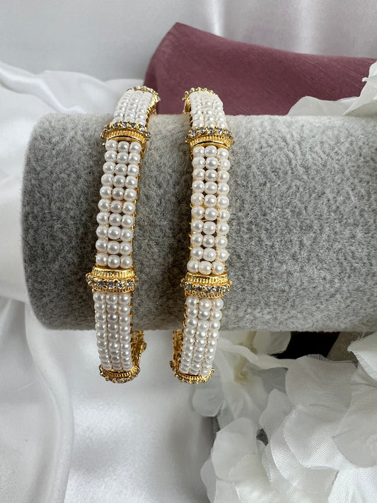 Antique Moti Bangles With Gold Plating, set of two B3010