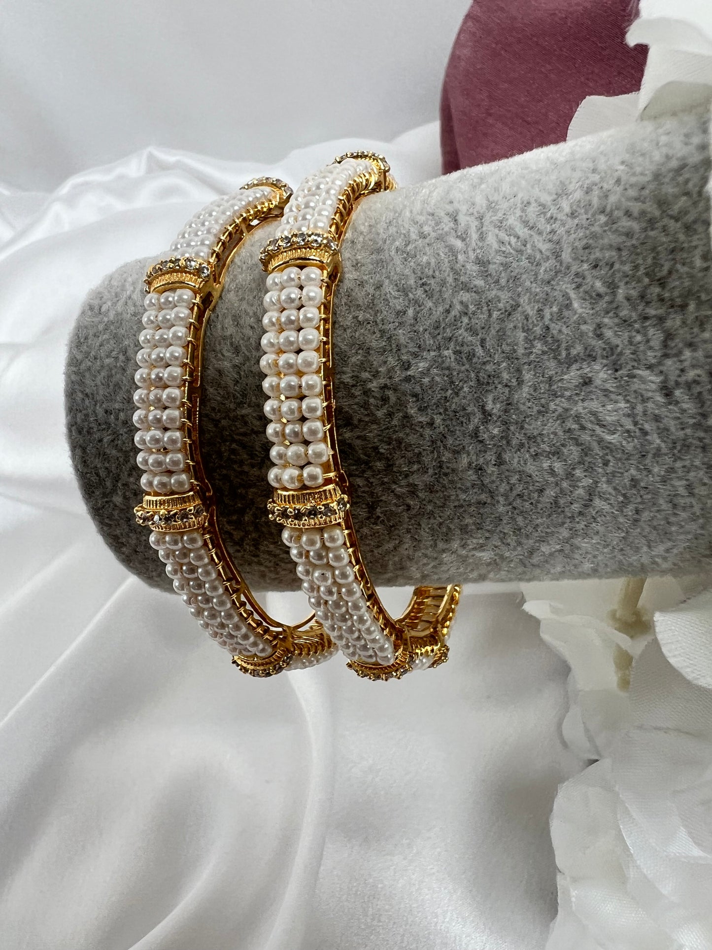 Antique Moti Bangles With Gold Plating, set of two B3010