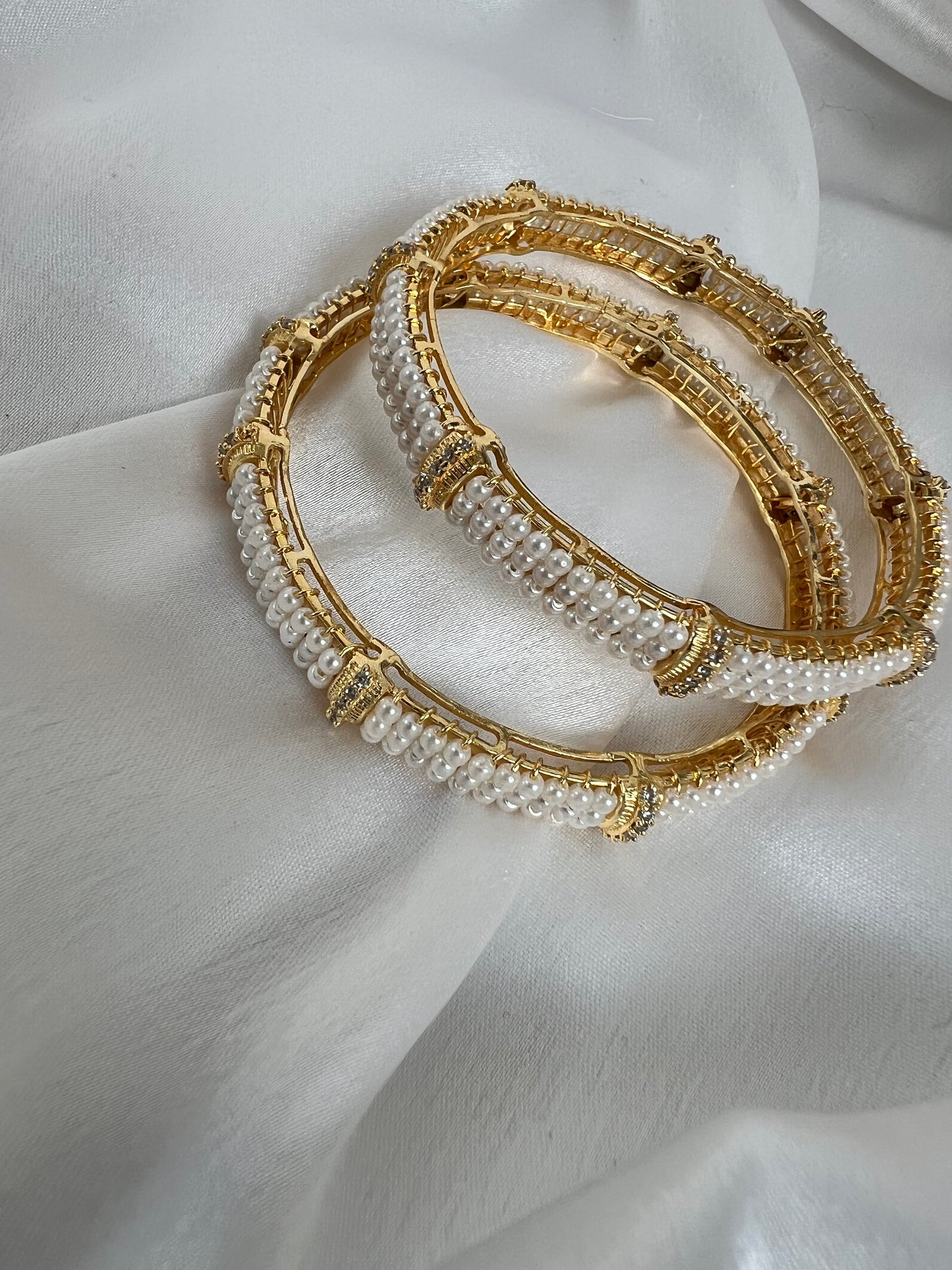 Antique Moti Bangles With Gold Plating, set of two B3010