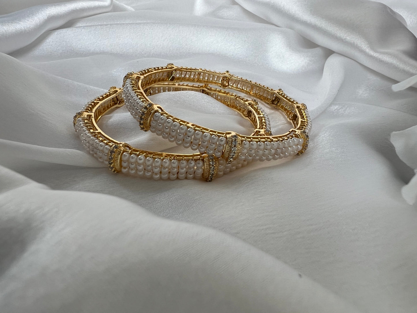 Antique Moti Bangles With Gold Plating, set of two B3010